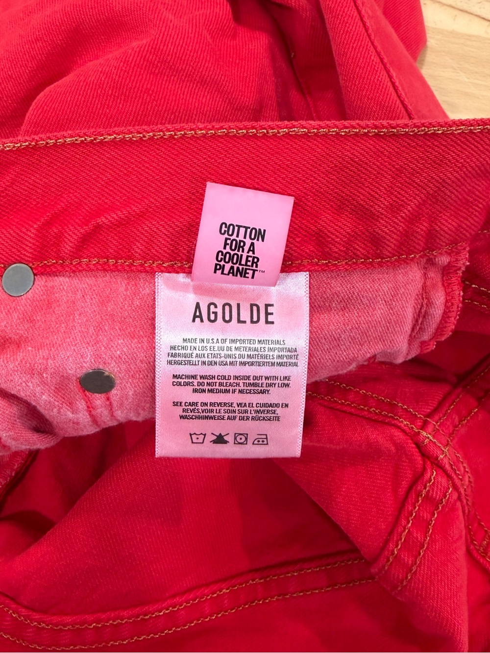 Agolde Twist Wide Barrel Leg Jean in Tomato Red NWOT Size 30 - Picture 8 of 10